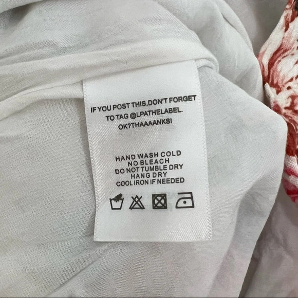 LPA Anthropologie Linen Off Shoulder Romper Floral Summer Rose Bouquet Size XS - Picture 10 of 11